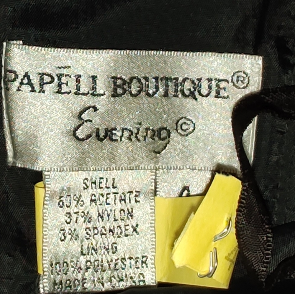 PAPELL BOUTIQUE Evening Women's Black Ruched Strapless Bustier Size 4 - Picture 5 of 7